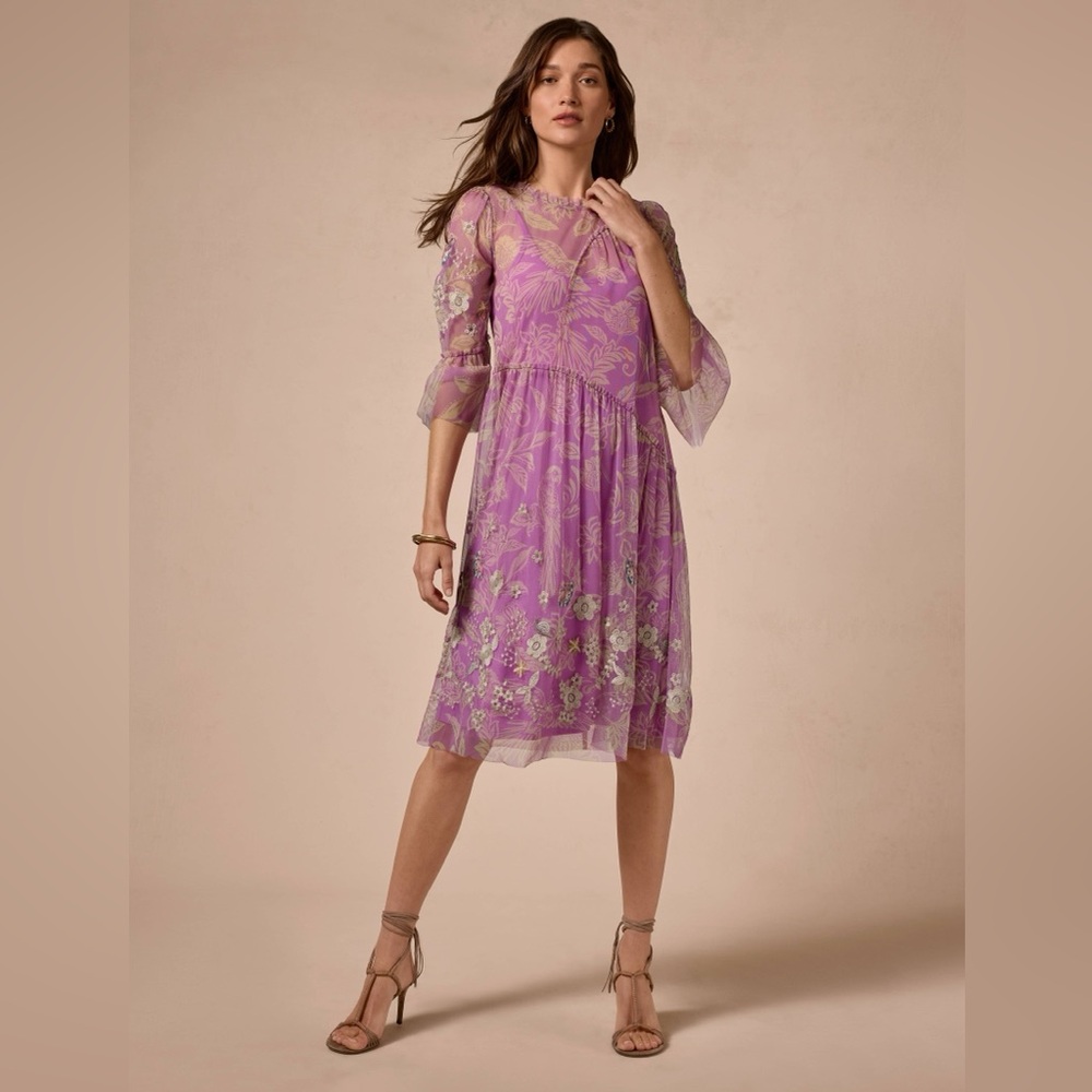 Johnny Was Biya MAZZY ARCHING RUFFLES DRESS floral XL petite Fairycore bohemian